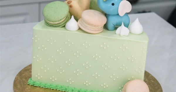 Half Birthday Baby Animals Cake