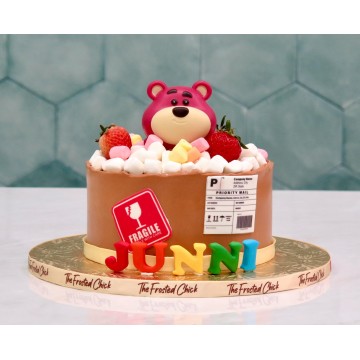 Pink Baby Bear Priority Mail Cake