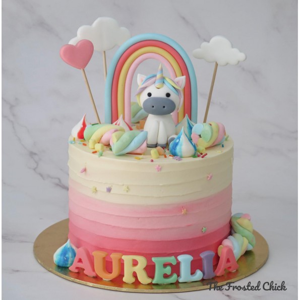Unicorn Rainbow Puke Single tier Cake