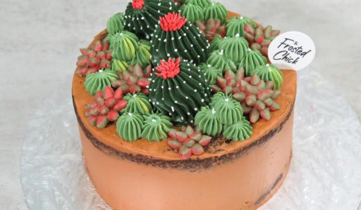 CAKE DECORATING EXTRAVAGANZA: Ombre Cactus Cake - Frog Legs - Sawyer