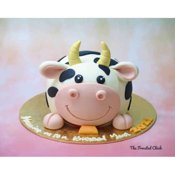 Heart Shaped Buttercream Cake Animal Print Cow – Da Cakes Houston