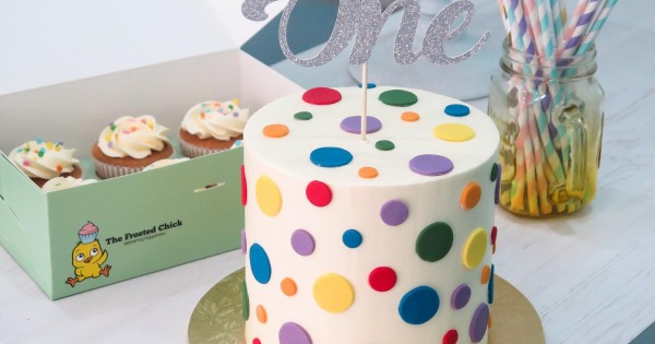 Order Polka Dots First Birthday Cake Online | YummyCake