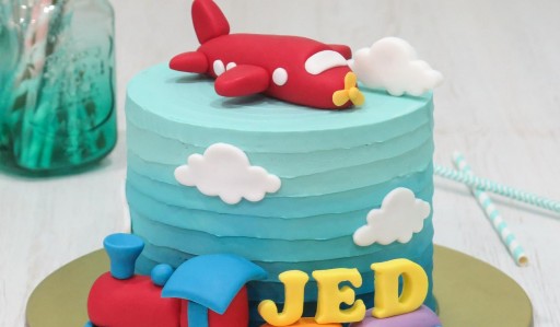 Airplane Theme Baby 1st Birthday 3D Cake Singapore | The Sensational Cakes