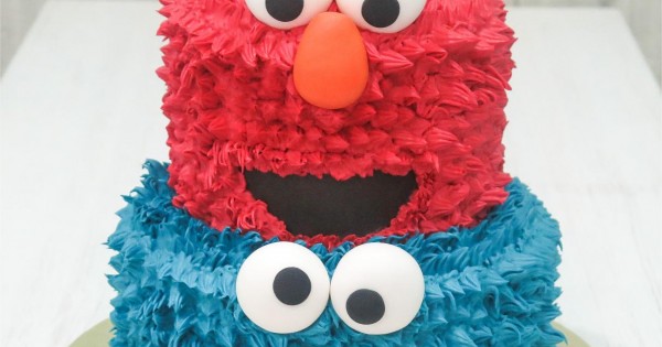 2 Tier Chocolate and Vanilla Sesame Street Cake With Buttercream Frosting -  Cabbit Cakes