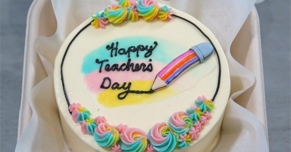 Pink 1 TEACHERS DAY CAKE TOPPER, Packaging Type: Packet