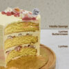 vanilla lychee buttercream cake slice