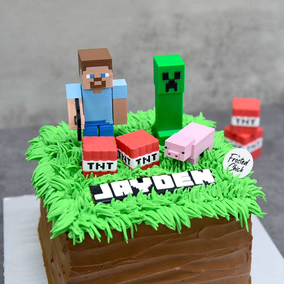 minecraft block cake close up