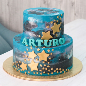 Gold Galaxy Star Cake