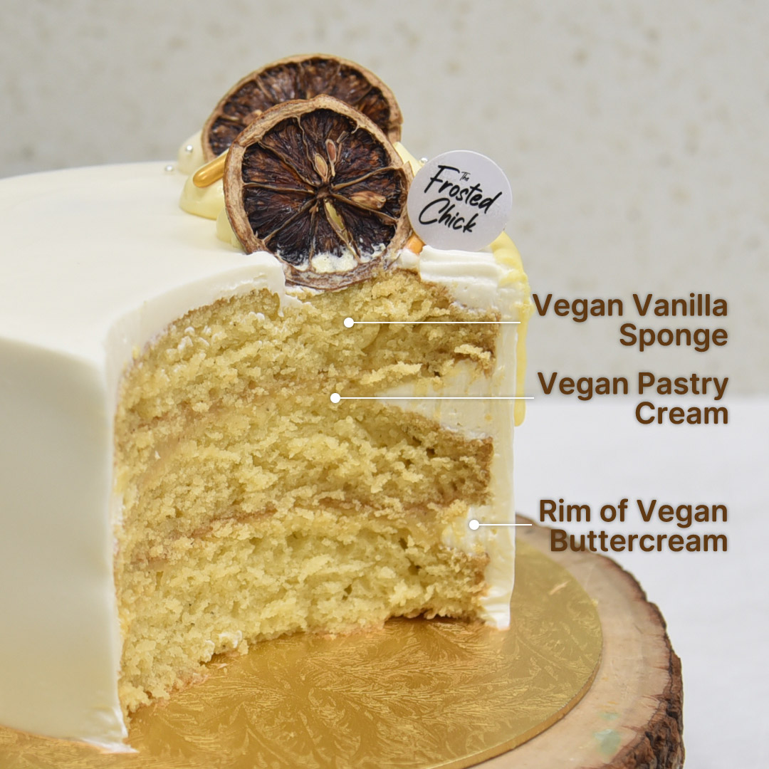 vegan vanilla cake slice