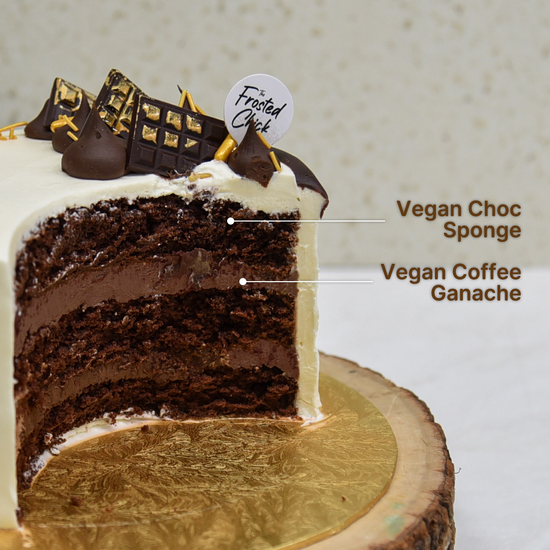 vegan mocha cake slice
