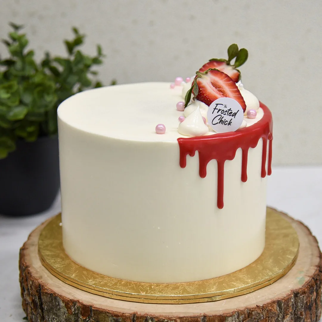 Vegan Vanilla Strawberry Cake