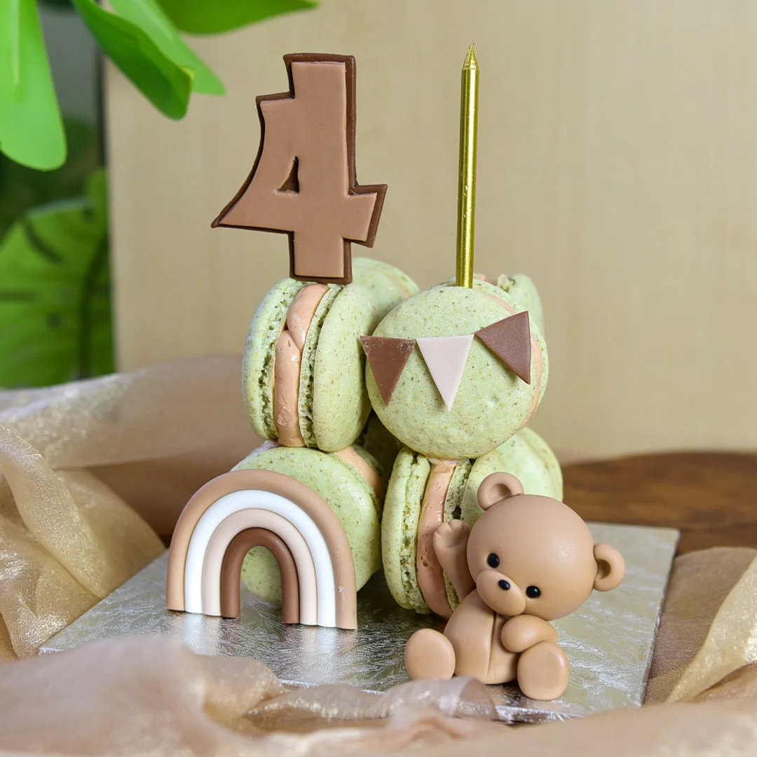 Macaron Cube Cake Set - Baby Bear