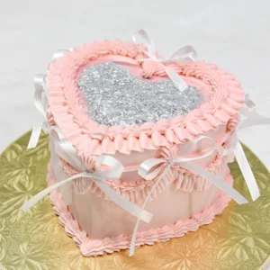 Blow Away Glitter Heart Cake