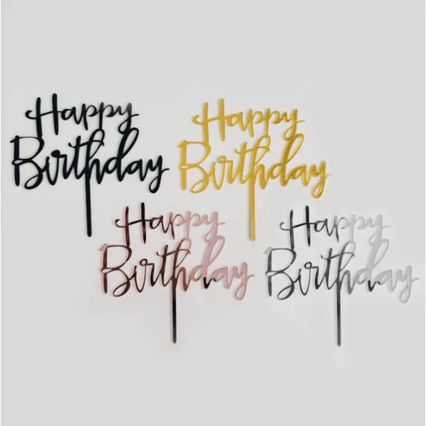 Happy Birthday Acrylic Cake Topper