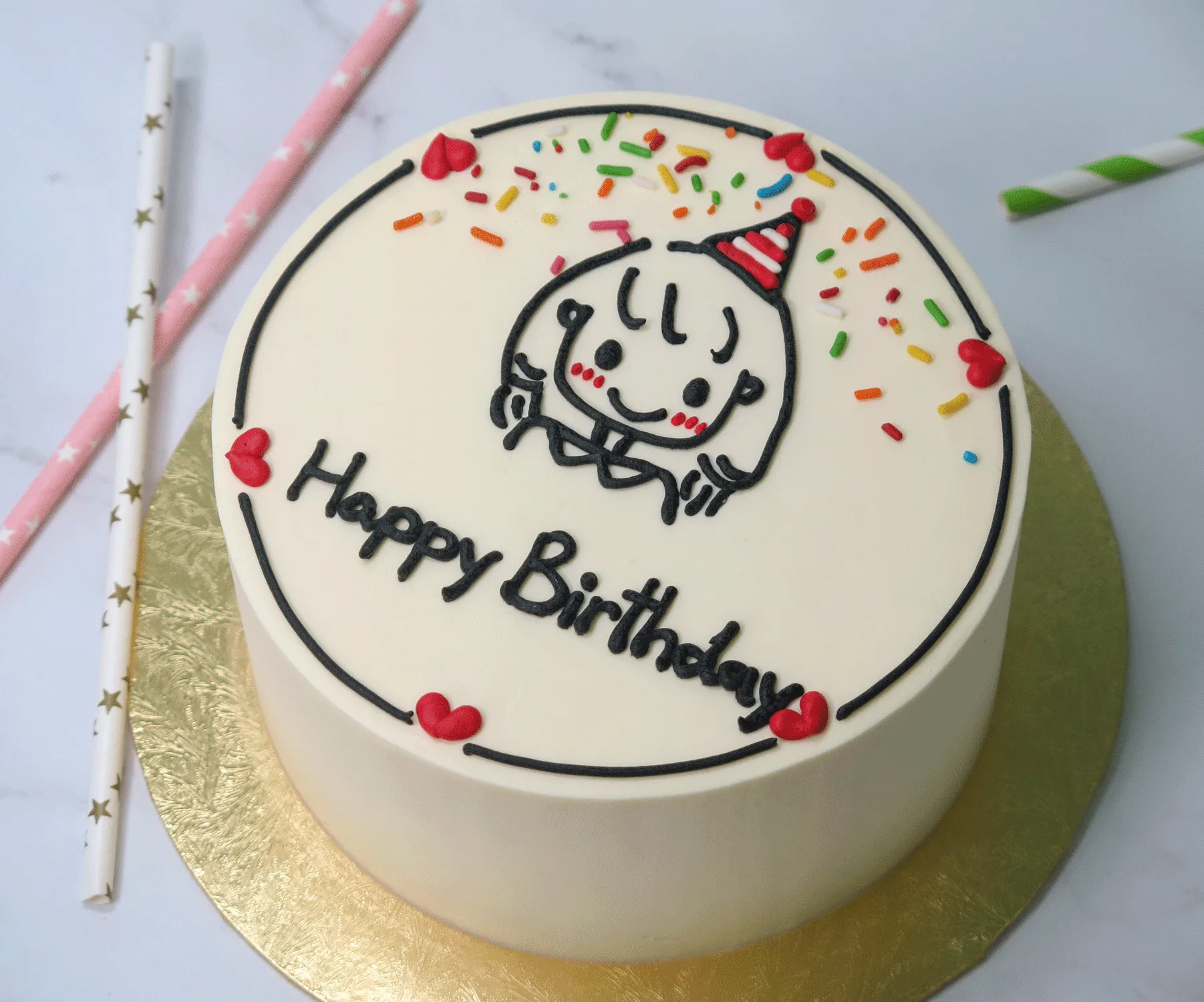 Minimalist Birthday Girl Cake