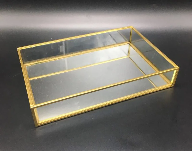 (RENTAL) Gold Mirror Glass Dish (Rectangle)