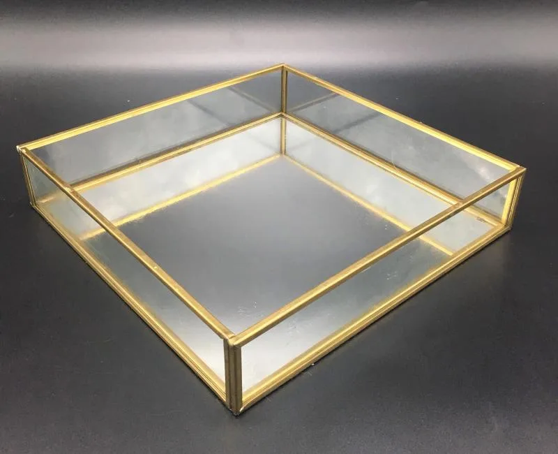 (RENTAL) Gold Mirror Glass Dish (Square)