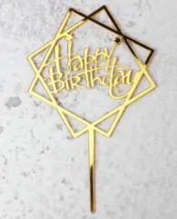 Happy Birthday Acrylic Cake Topper (Square)