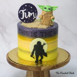 Mandalorian Yoda Inspired Cake
