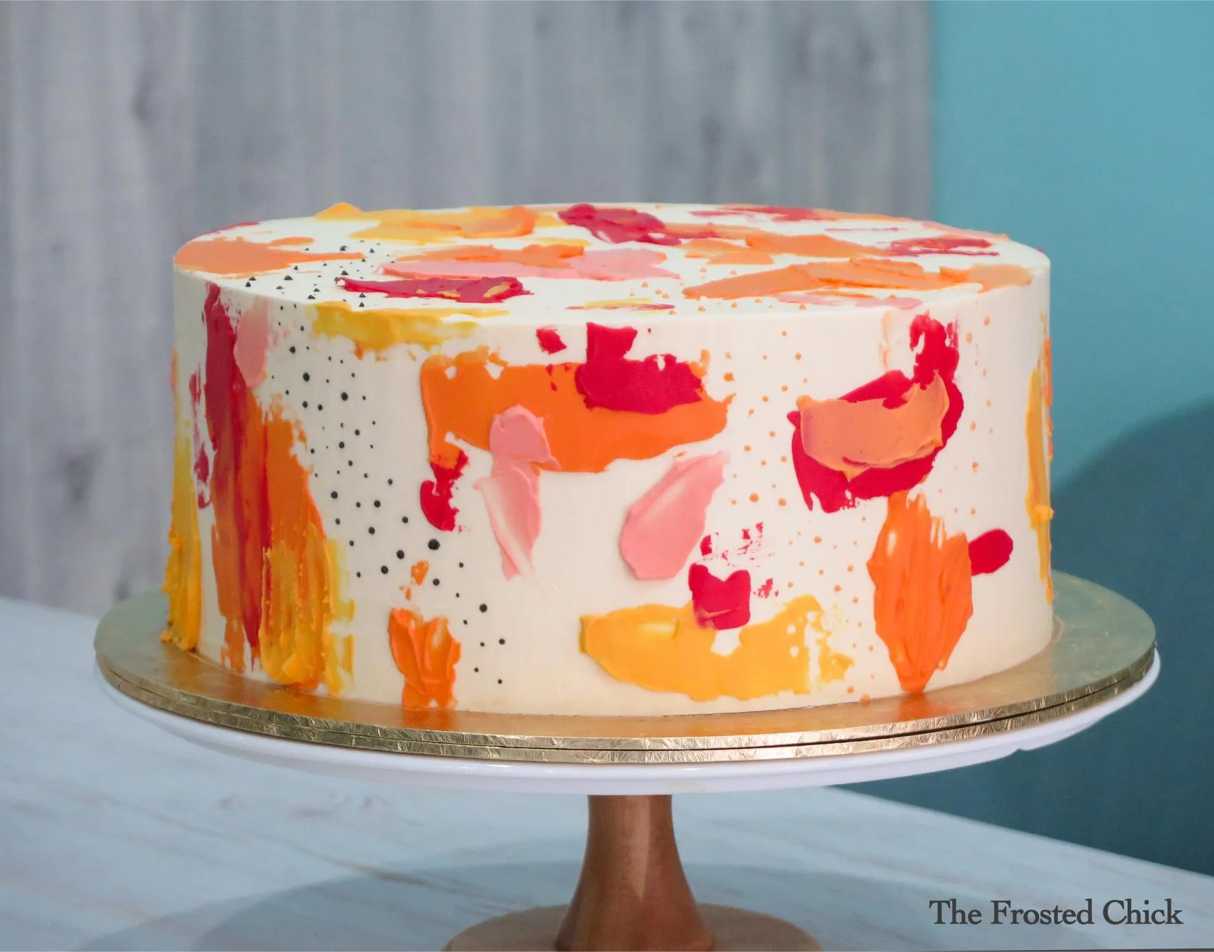 Minimalist Abstract Painted Cake