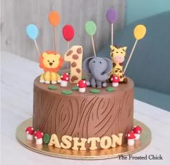 Safari Animals Forest Cake