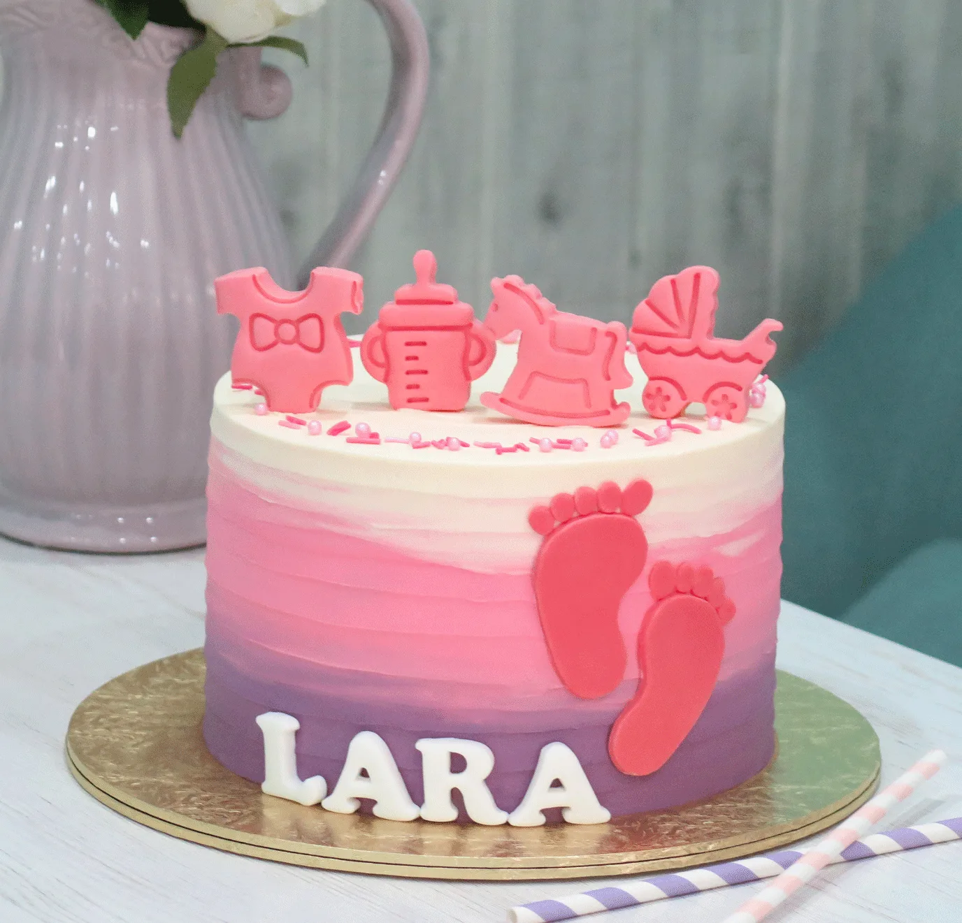 Baby Shower Footprints Cake