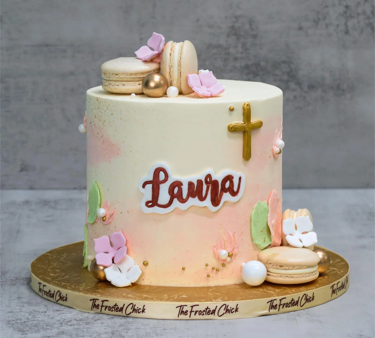 Watercolor Baptism Cake