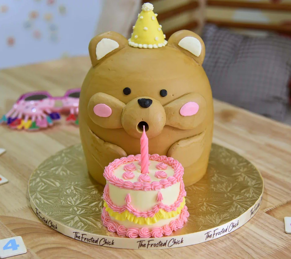 Teddy Bear Blow Candle Cake