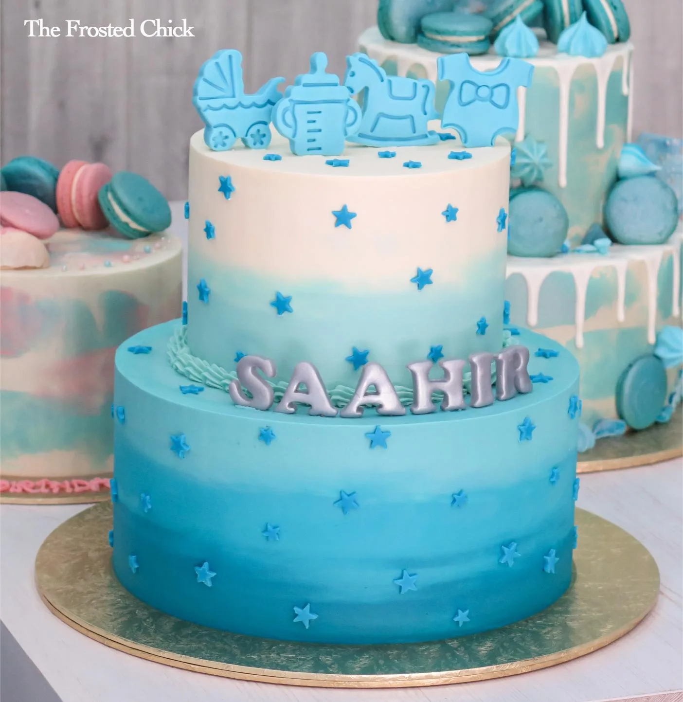 Baby Shower Ombre Cake