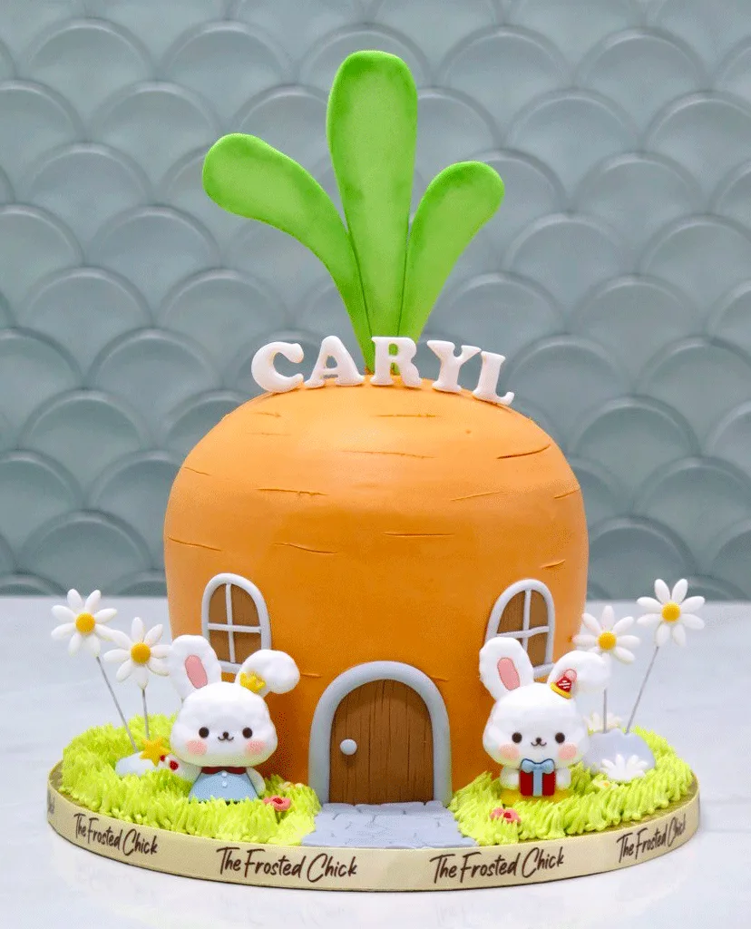 Bunny Rabbits Carrot House Cake