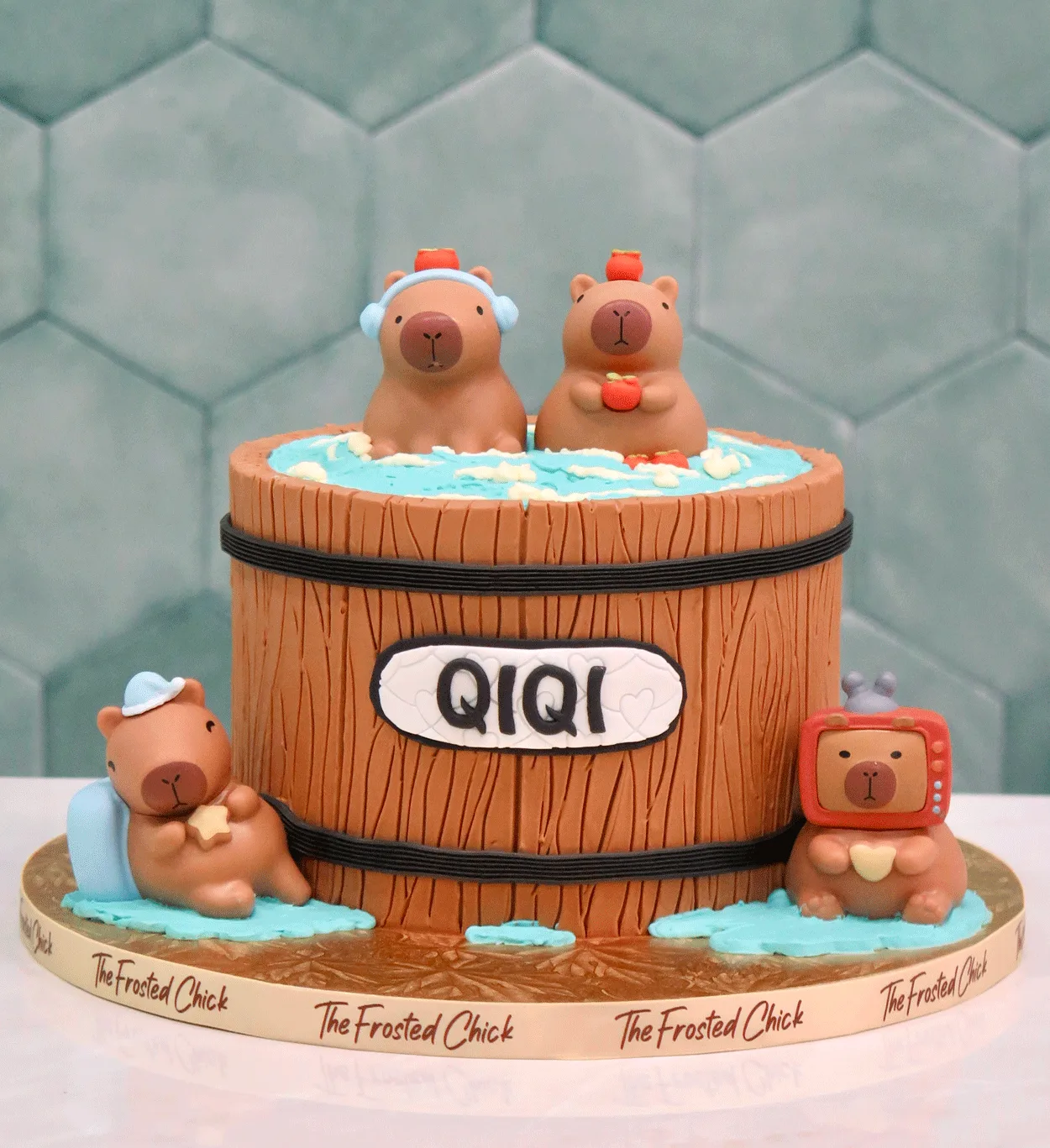 Capybara Hot Tub Cake