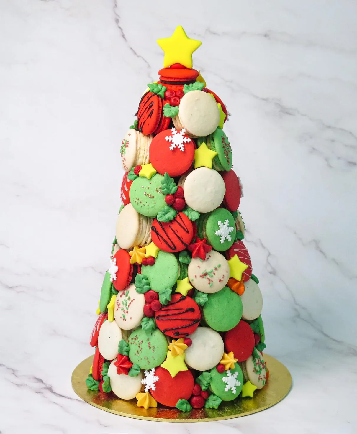 Christmas Macaron Tower
