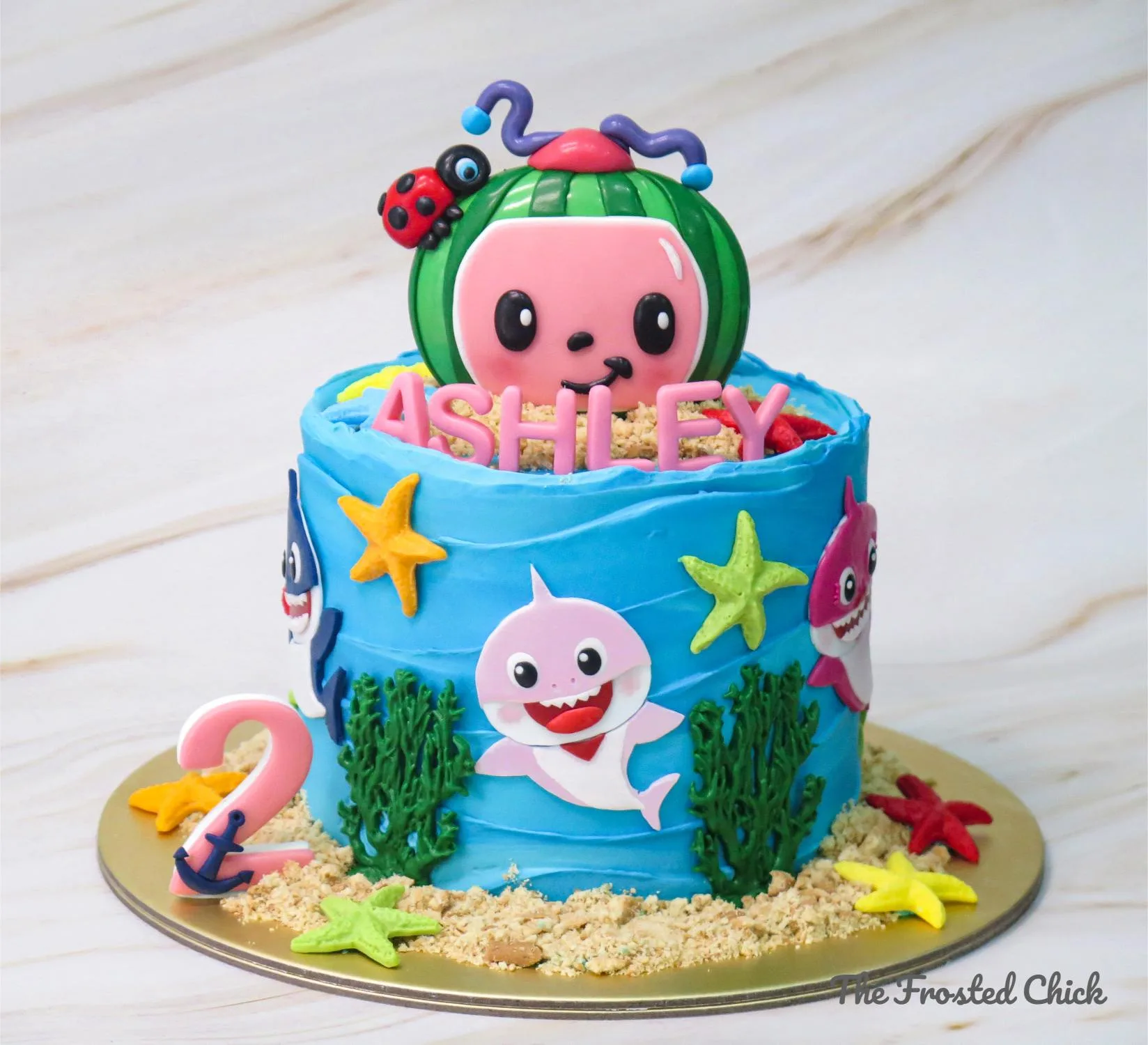 CoComelon x Baby Shark Inspired Cake