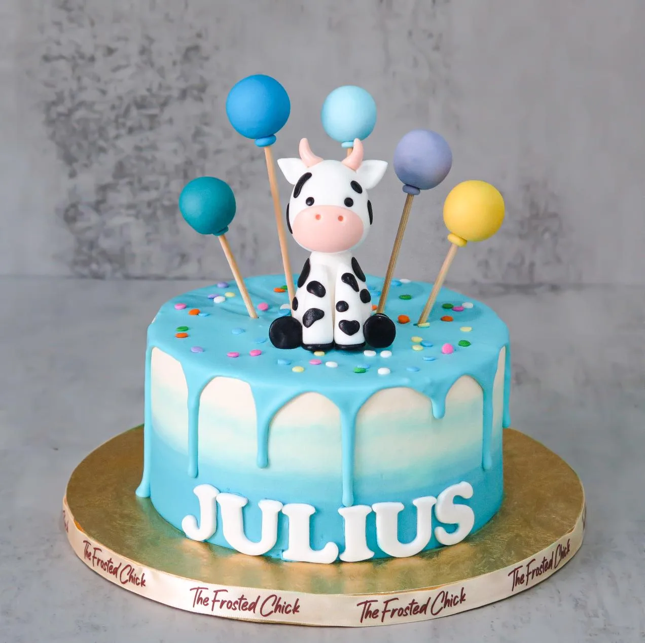 Baby Cow Drip Cake
