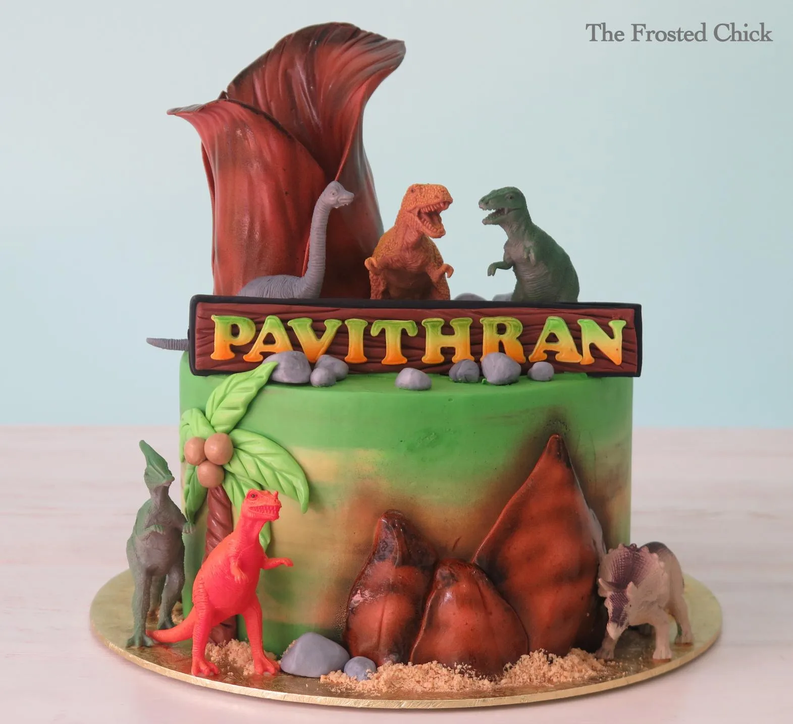 Volcano Dinosaur Cake