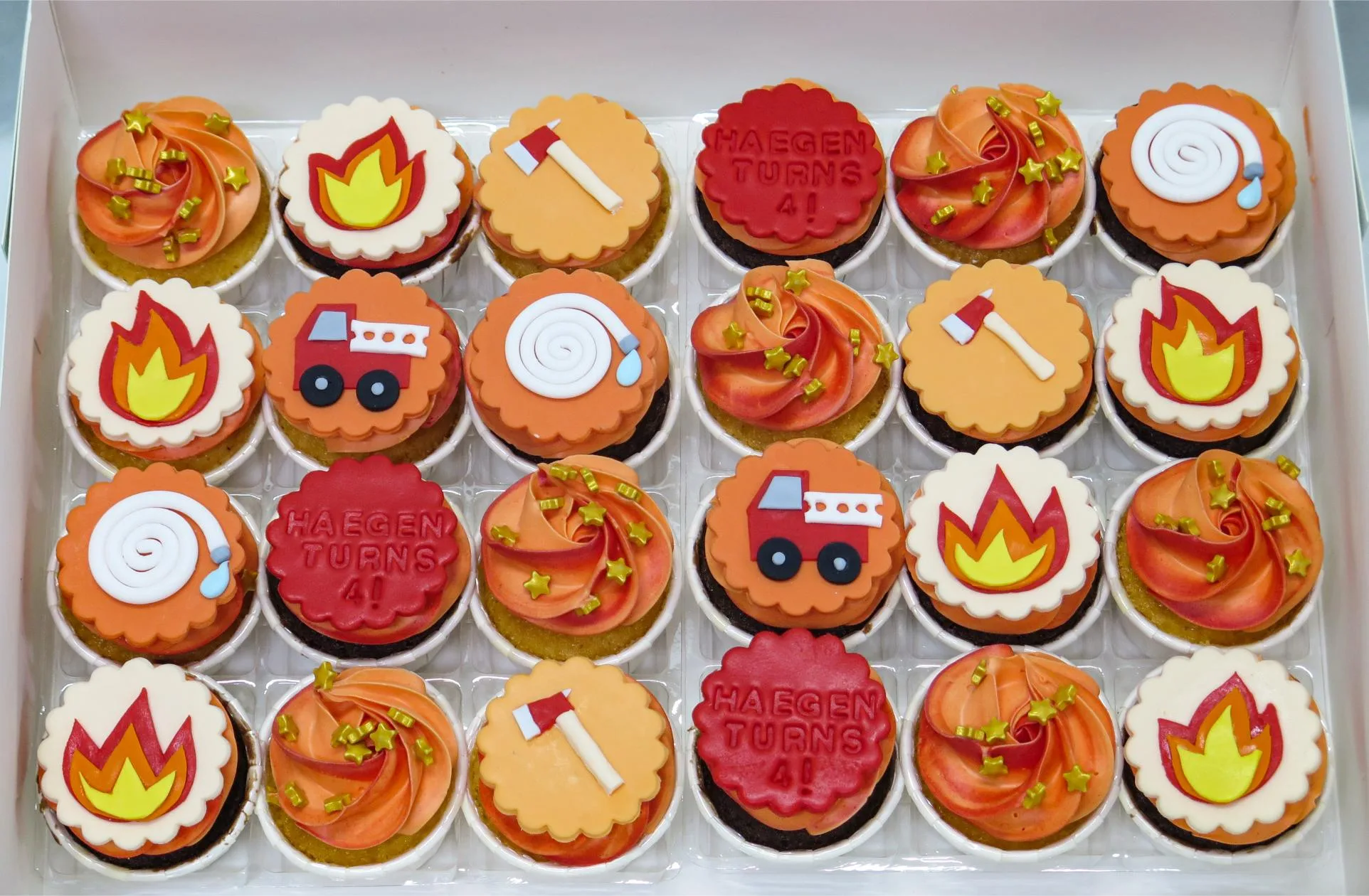 Firefighter Mini Cupcakes (Per 2 Dozen)