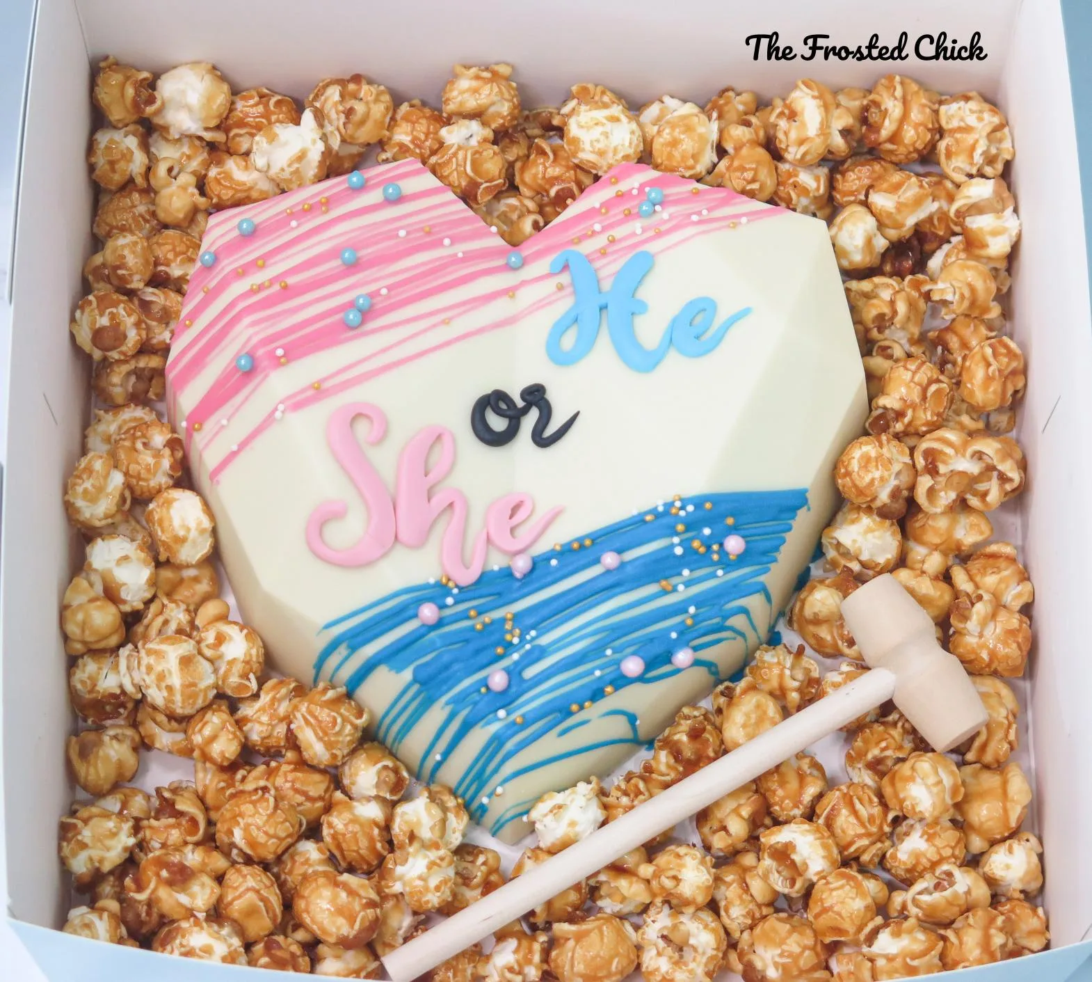 Gender Reveal Chocolate Heart Piñata