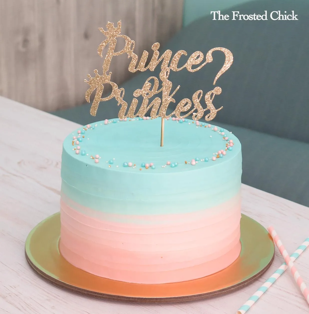 Gender Reveal Swirl Cake