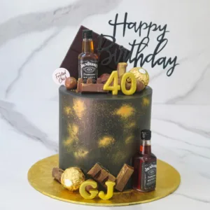 Classic Black and Gold Chocoholic Cake