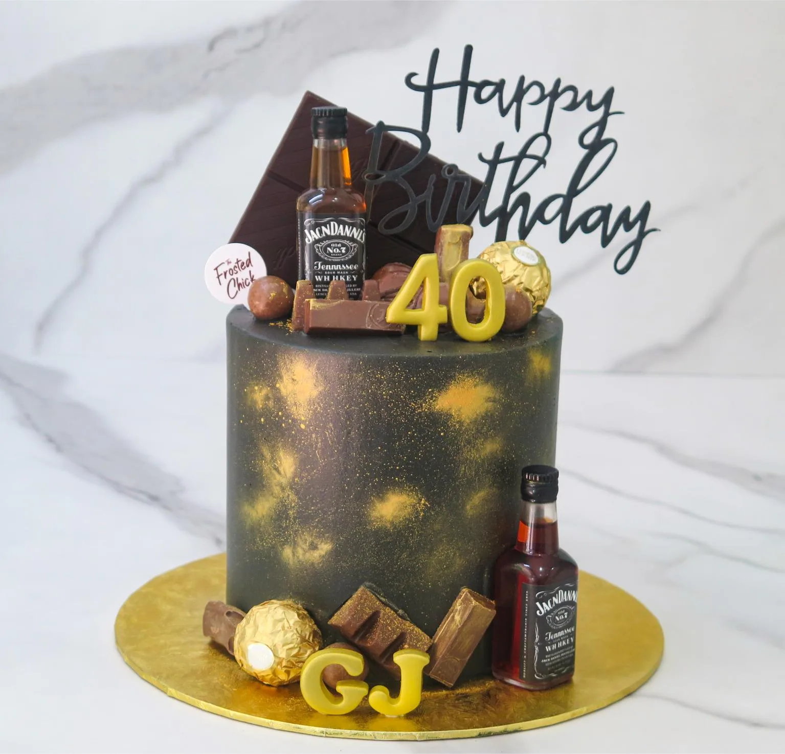 Classic Black and Gold Chocoholic Cake
