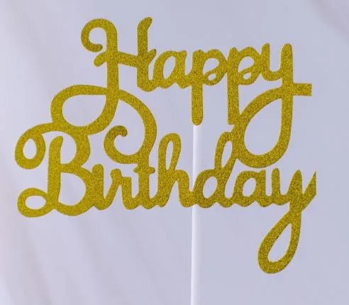 Happy Birthday Cardstock Cake Topper