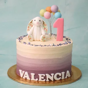Bunny Rabbit Ombre Balloons Cake