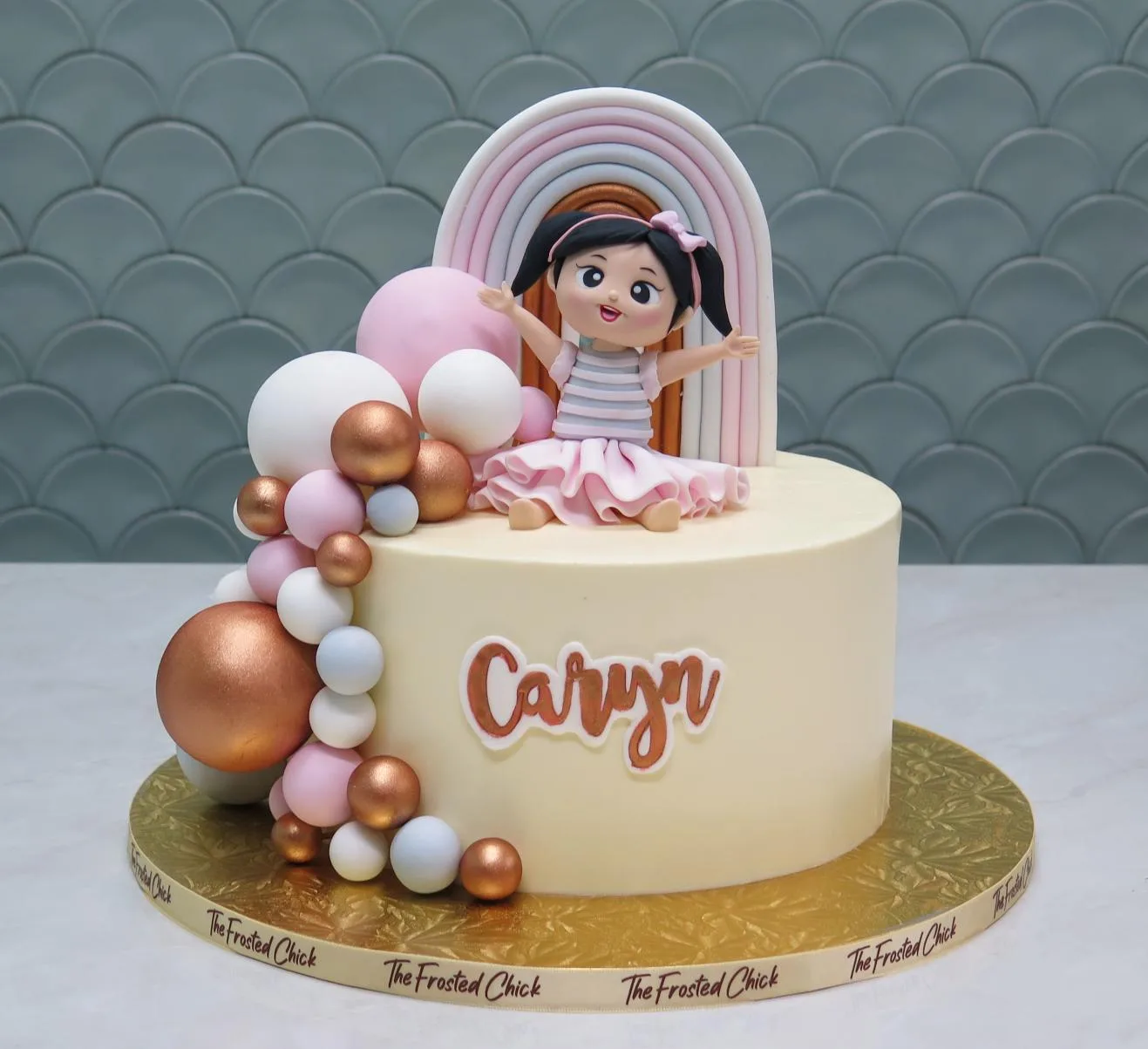 Little Girl Rainbow Cake