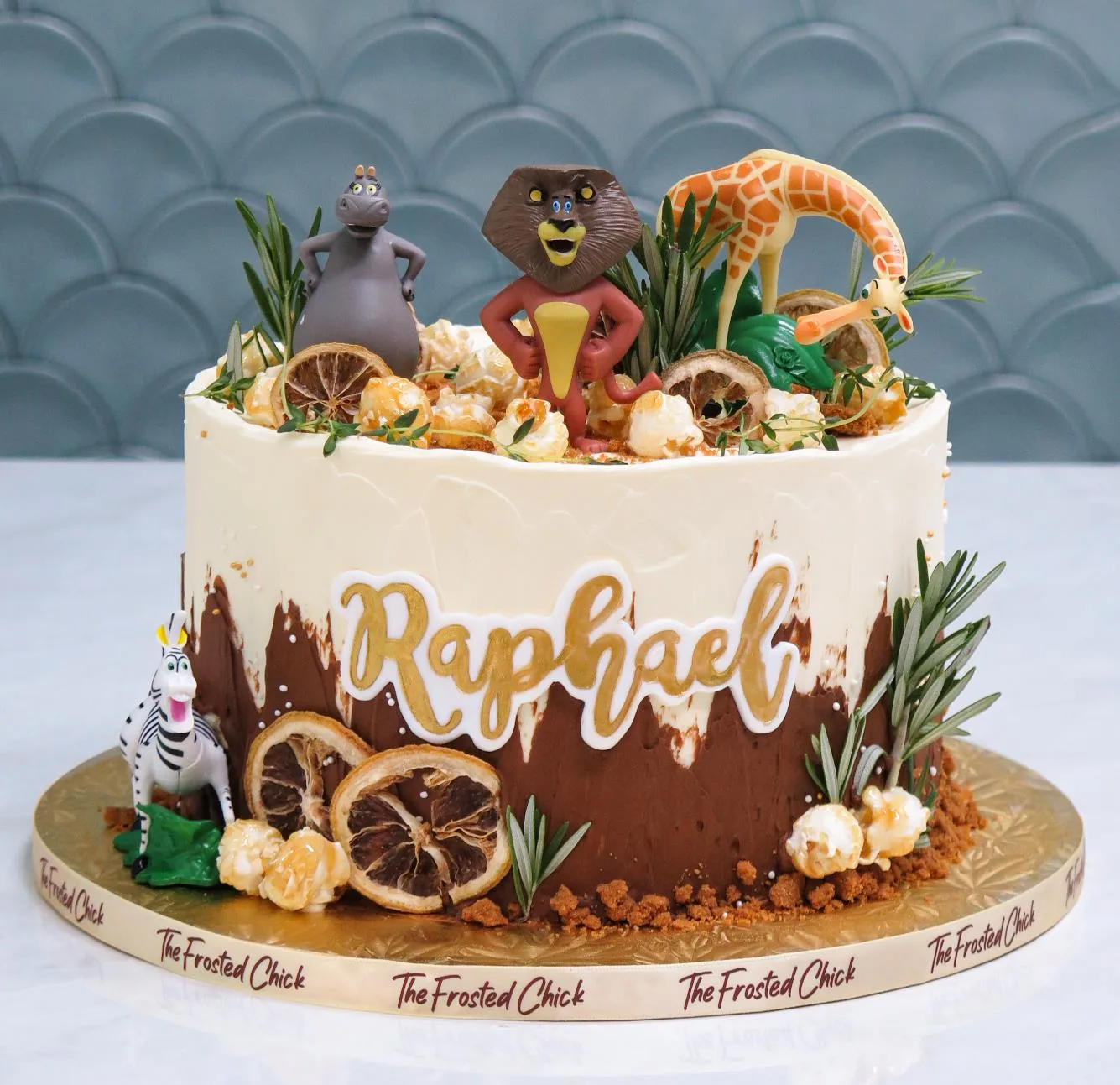 Madagascar Wildlife Rustic Cake