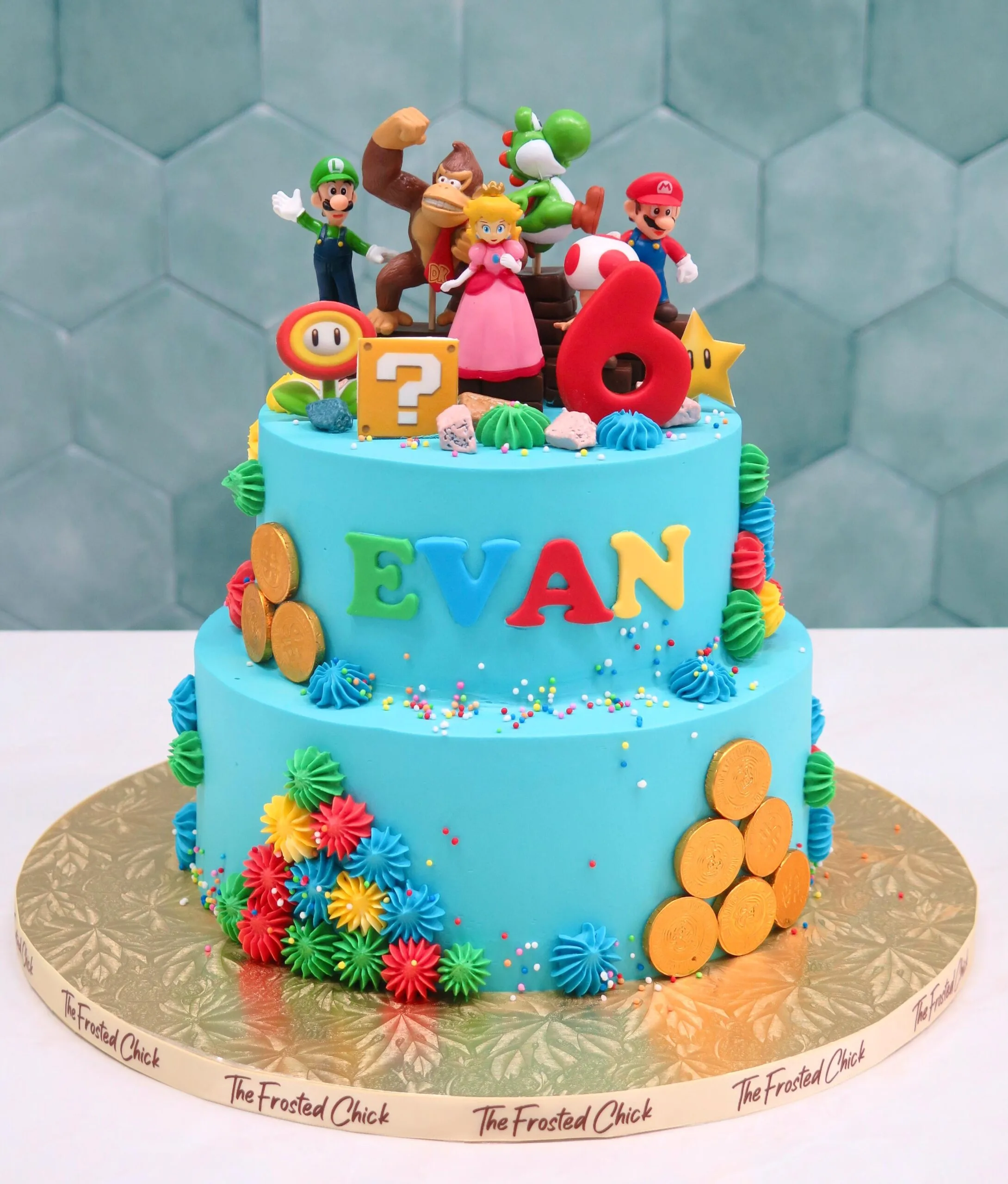 Super Mario Characters Cake