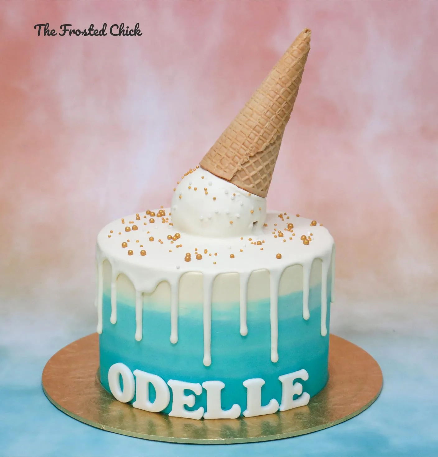 Melted Ice Cream Drip Cake