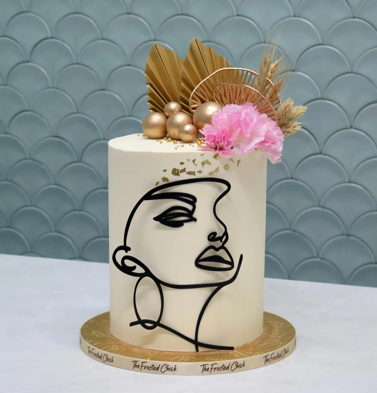 Minimalist Art Woman Face Cake