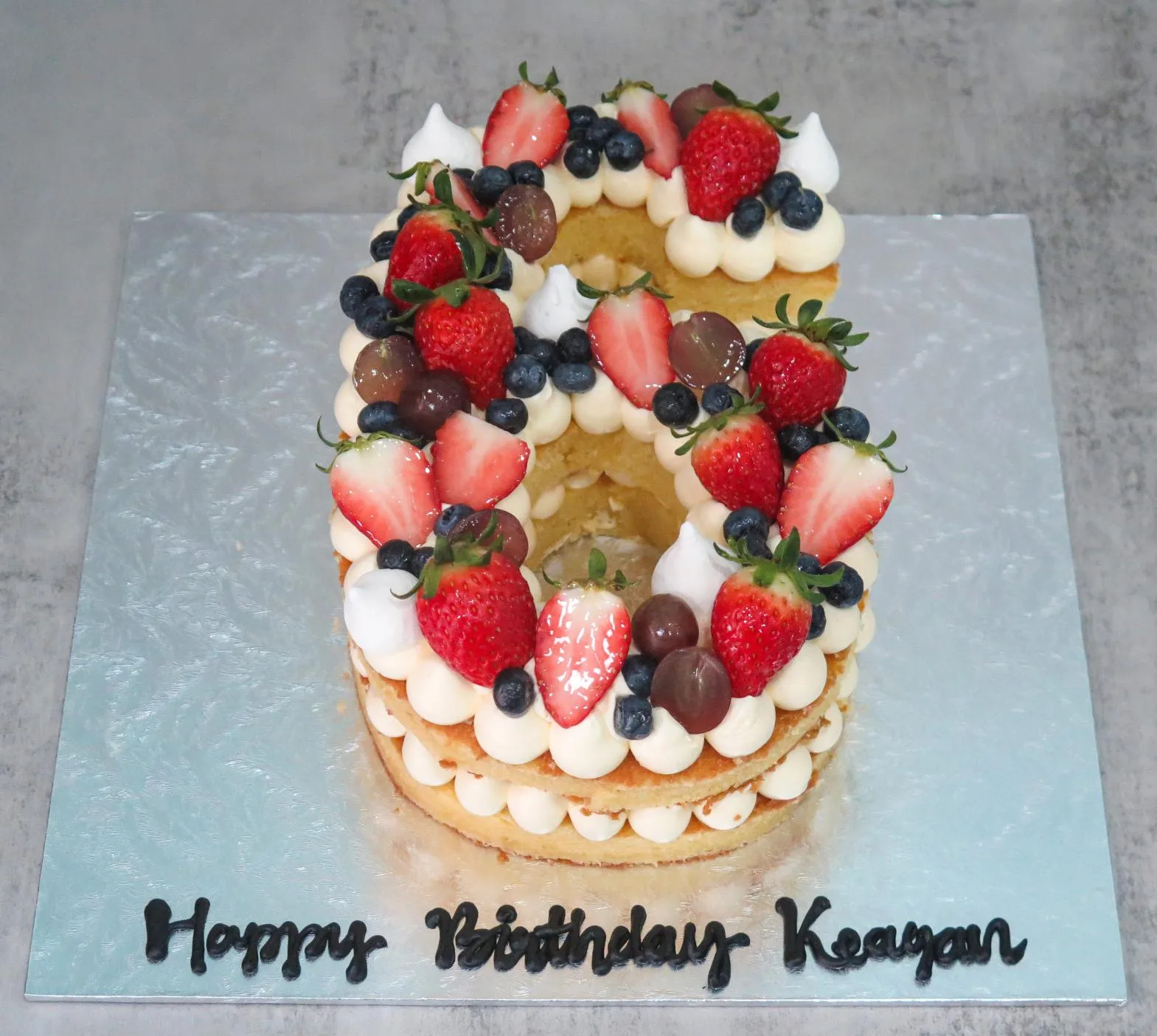 Mixed Berries Number Cake
