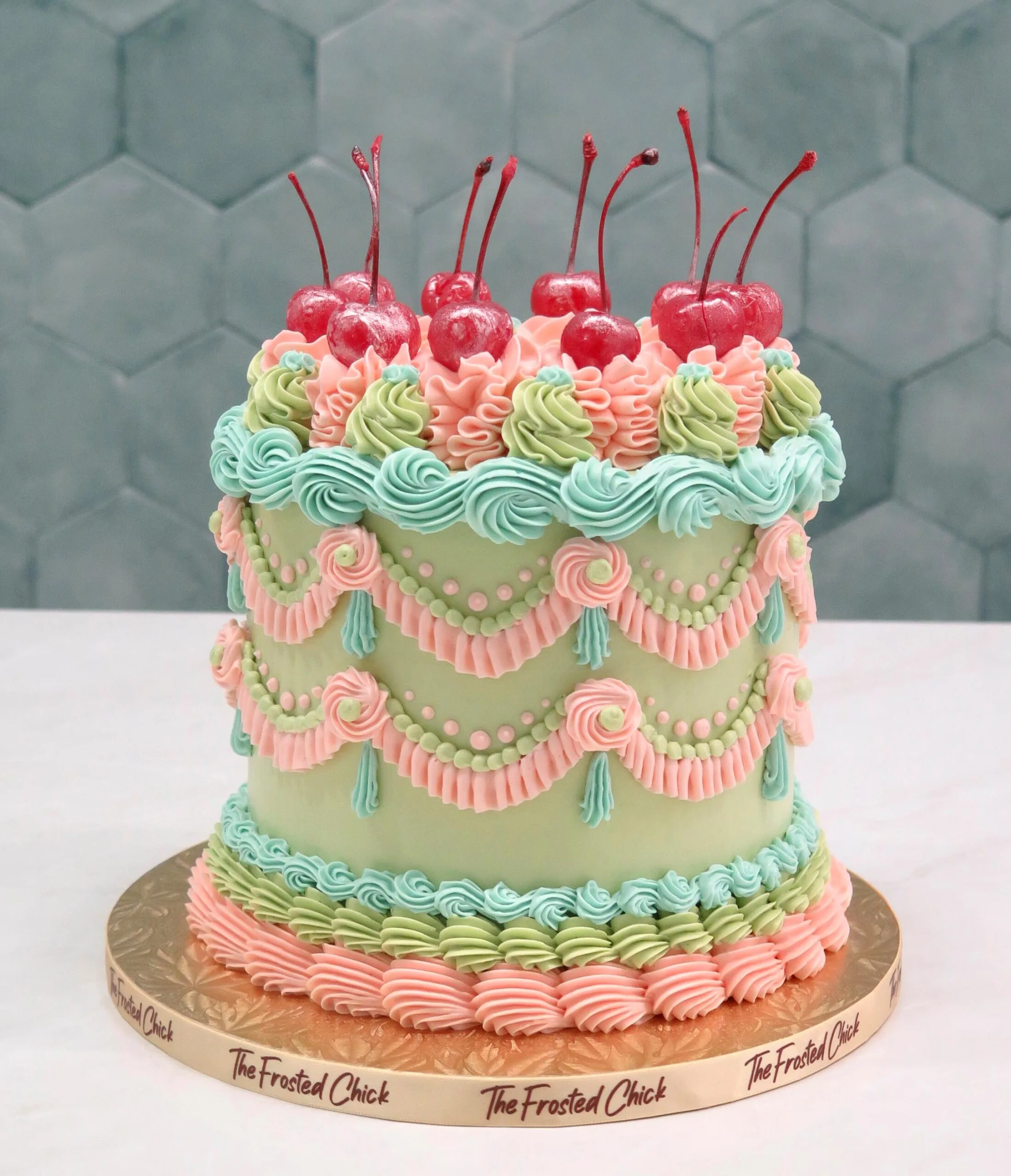Elegant Vintage Cherry Cake