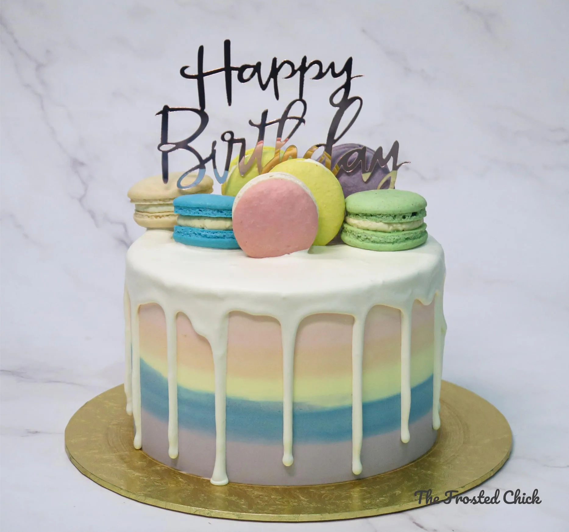 Pastel Rainbow Macaron Cake (Money Pulling option)
